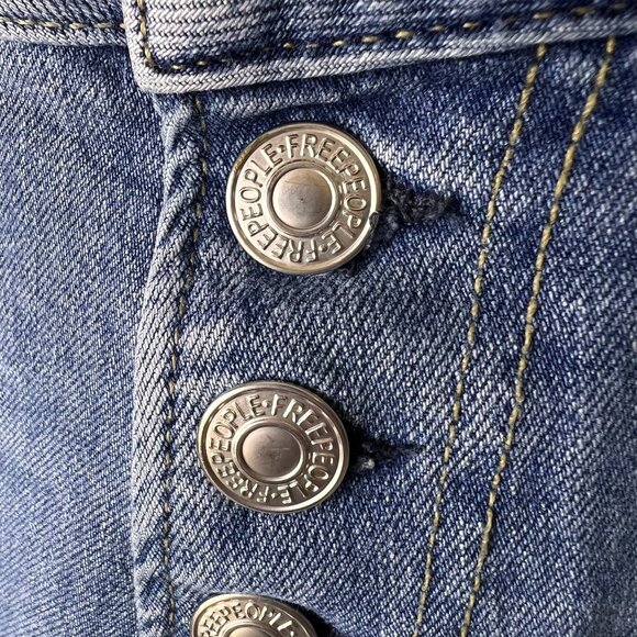 We the Free Jeans Womens Size 27 Light Wash Dylan High Rise Distressed Cropped - Picture 11 of 16